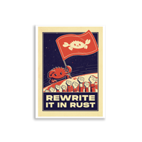 Rewrite it in Rust Mini-Poster (Red / Cream)