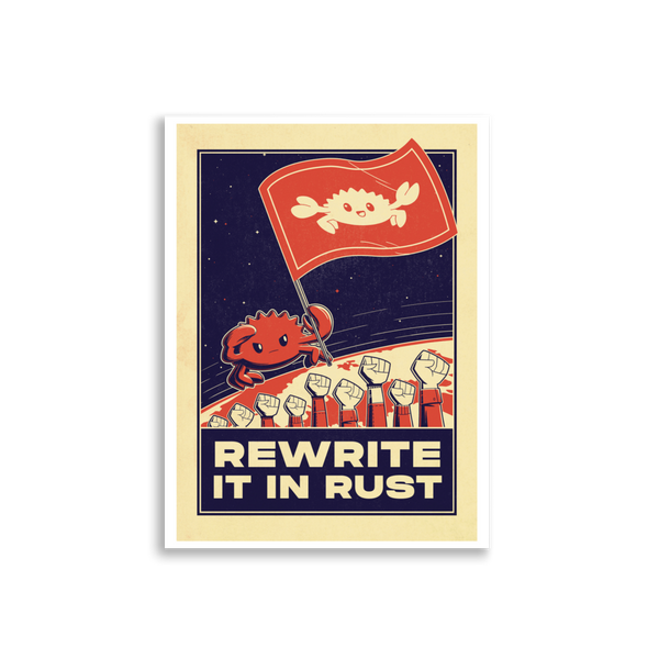 Rewrite it in Rust Mini-Poster (Red / Cream)